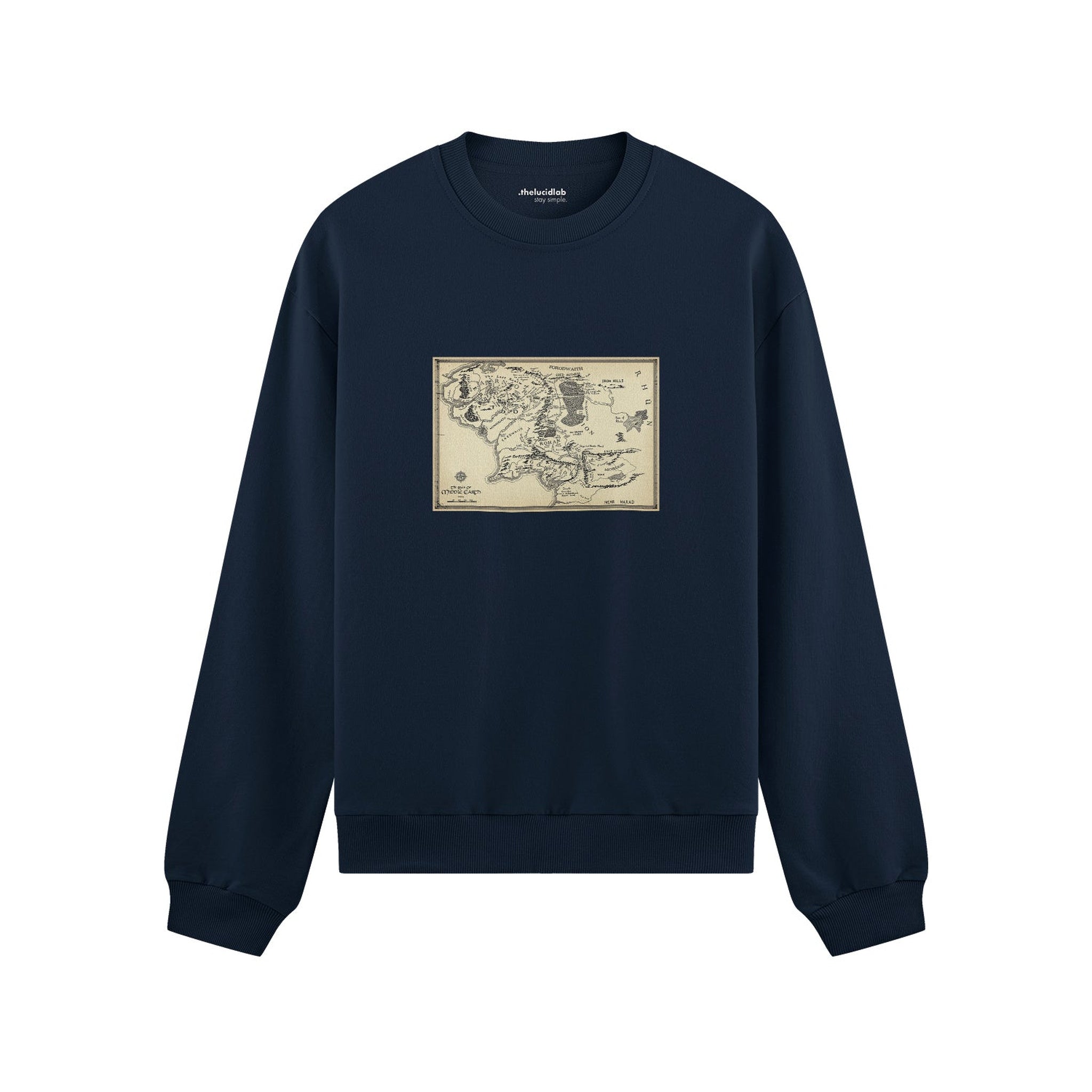 Yüzüklerin Efendisi Orta Dünya Haritası - Lord Of The Rings Oversize Sweatshirt