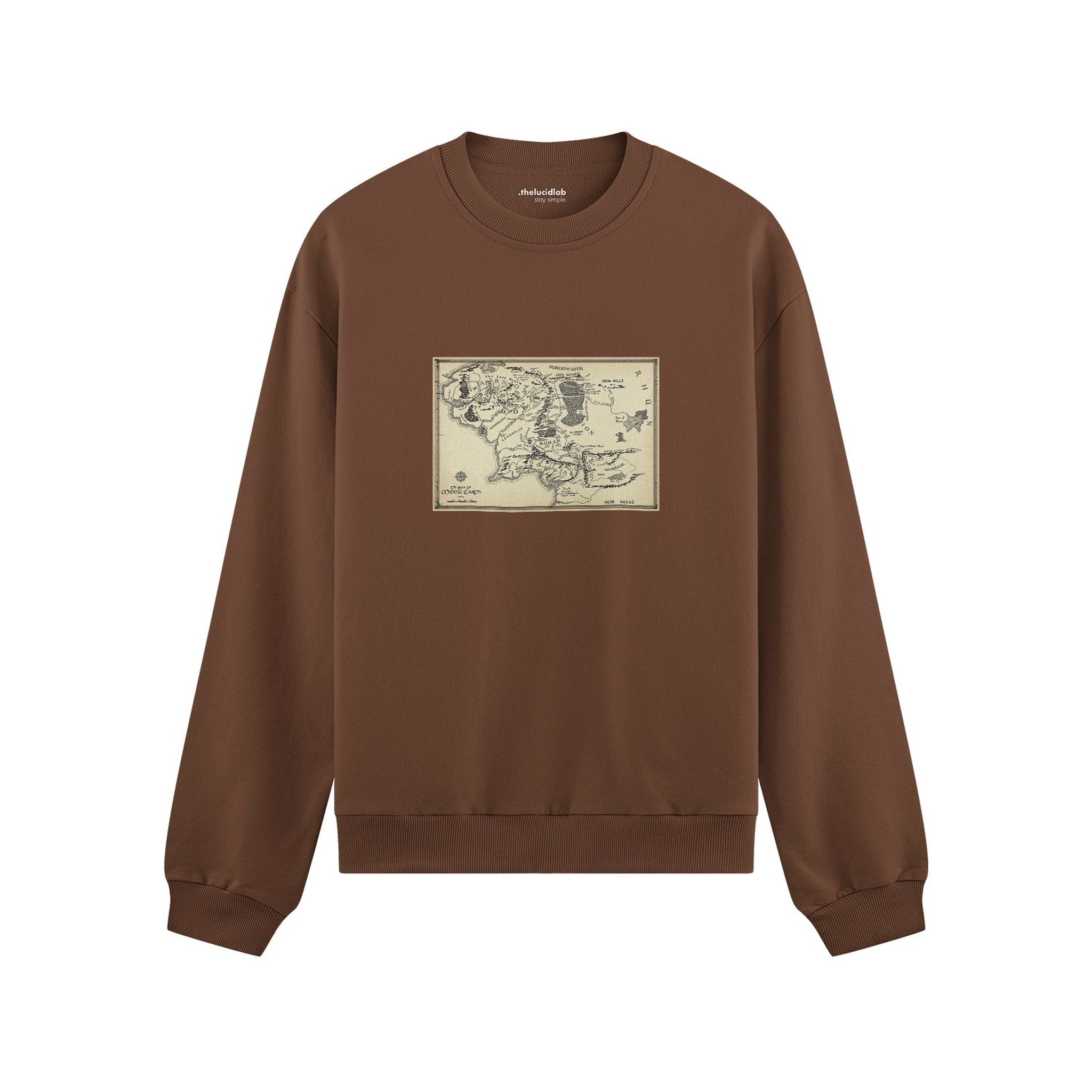 Yüzüklerin Efendisi Orta Dünya Haritası - Lord Of The Rings Oversize Sweatshirt