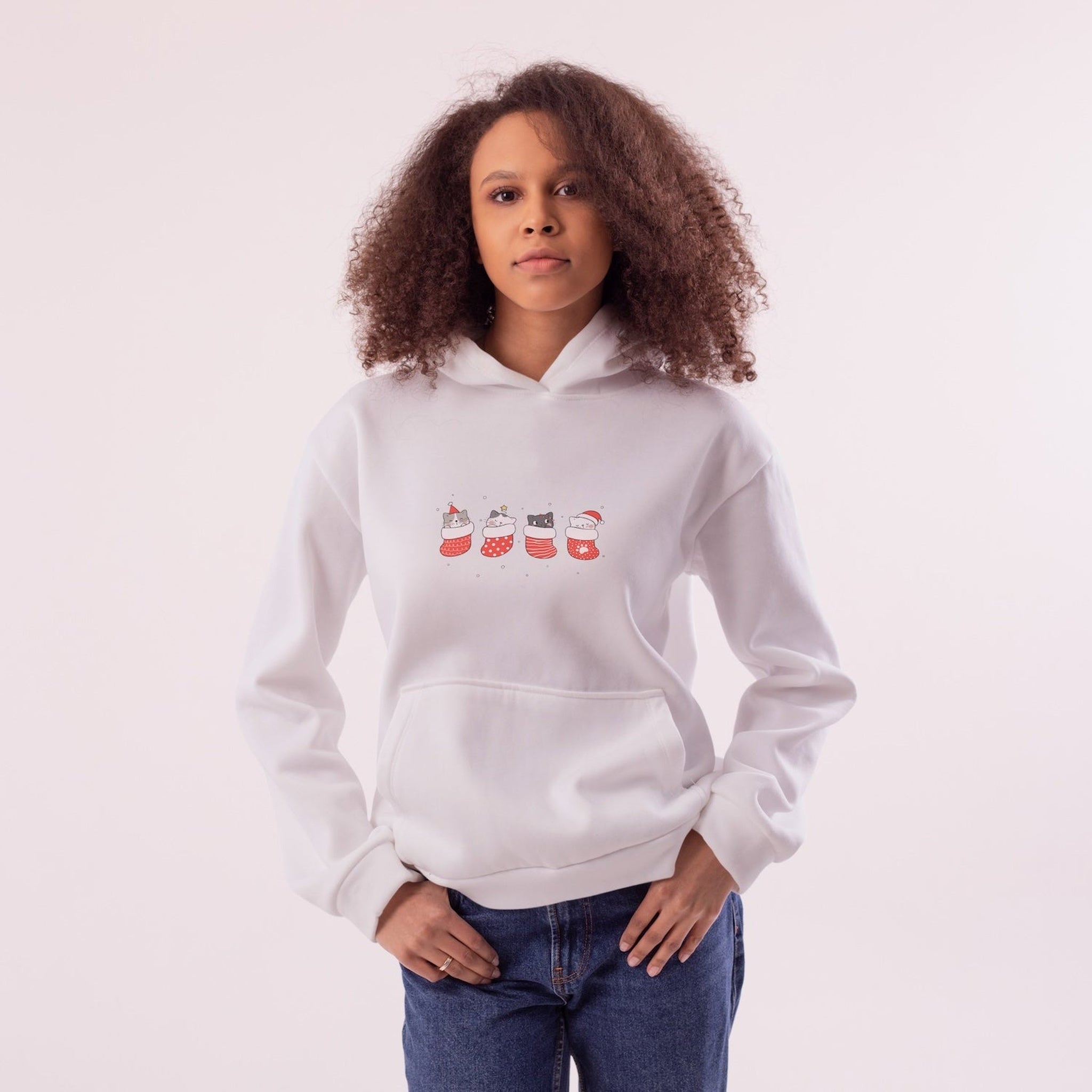 Christmas Stocking Cats Hoodie