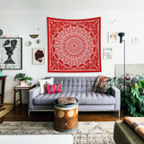 Red Bohemian Mandala Duvar Örtüsü