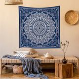 Blue Bohemian Mandala Duvar Örtüsü