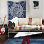 Blue Bohemian Mandala Duvar Örtüsü