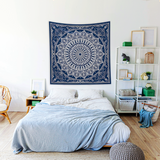 Blue Bohemian Mandala Duvar Örtüsü