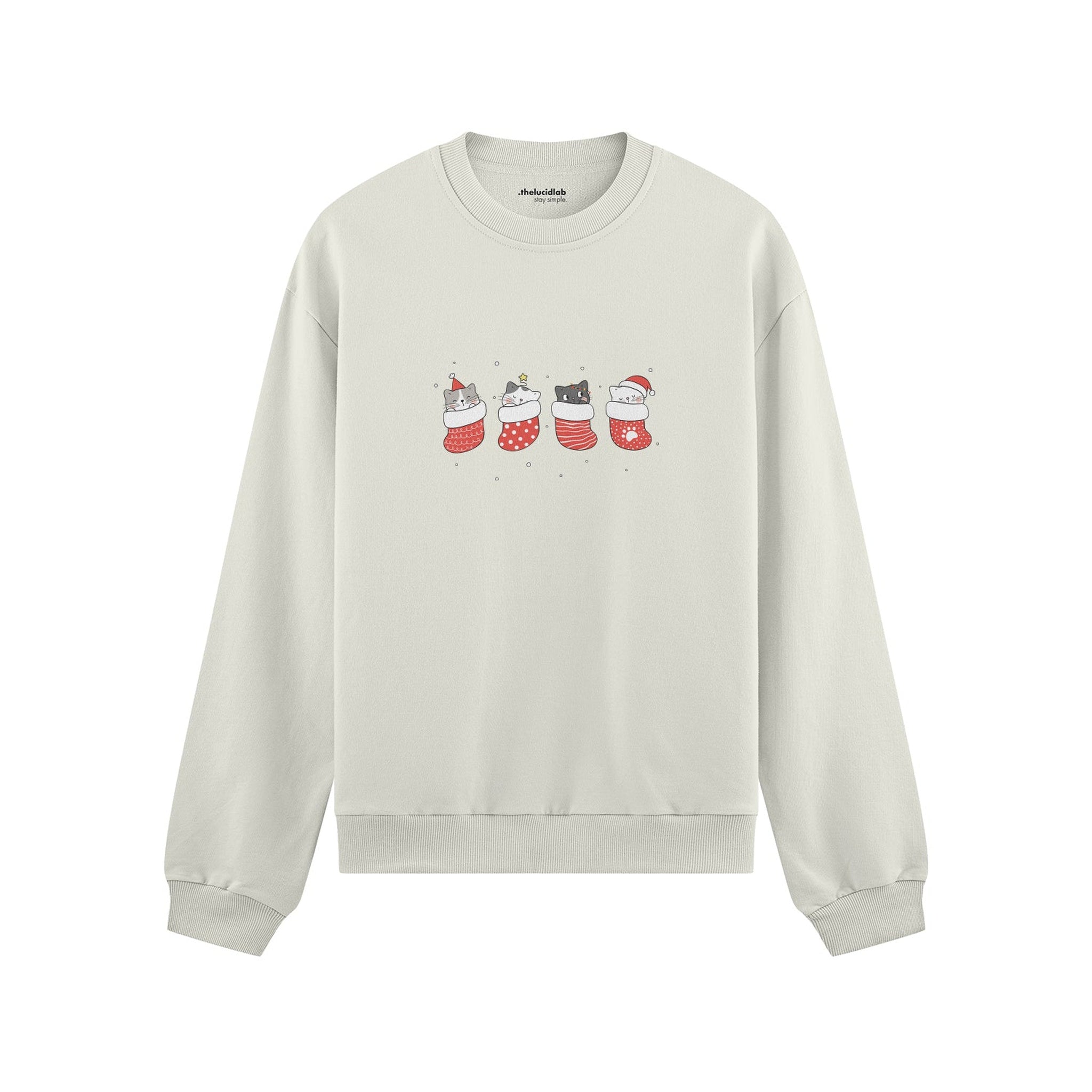 Christmas Stocking Cats Oversize Sweatshirt