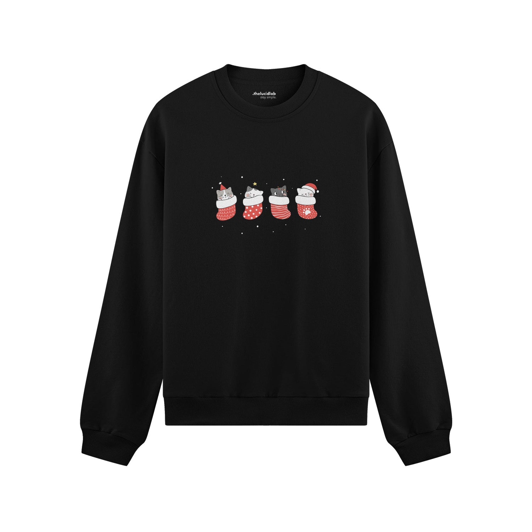 Christmas Stocking Cats Oversize Sweatshirt