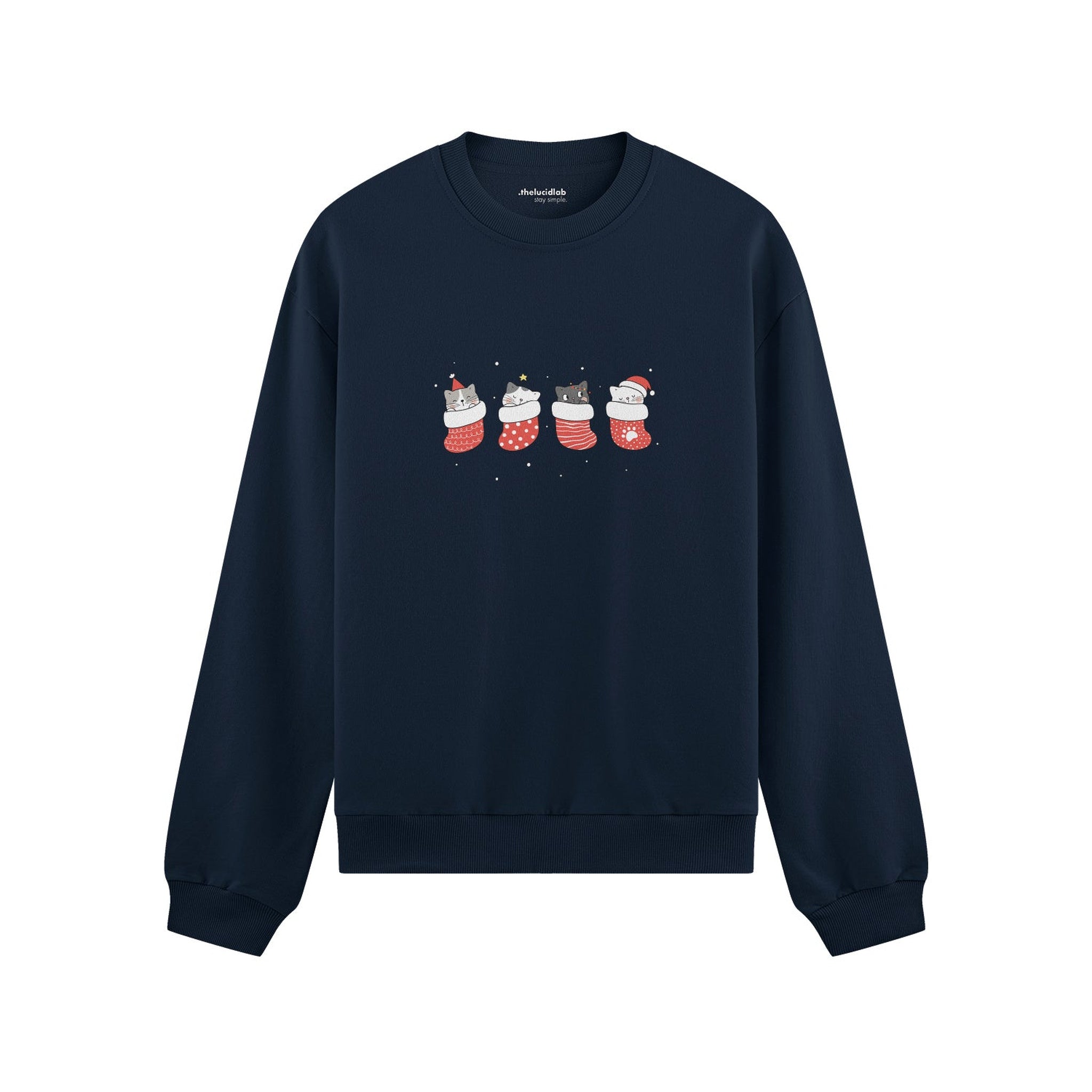 Christmas Stocking Cats Oversize Sweatshirt