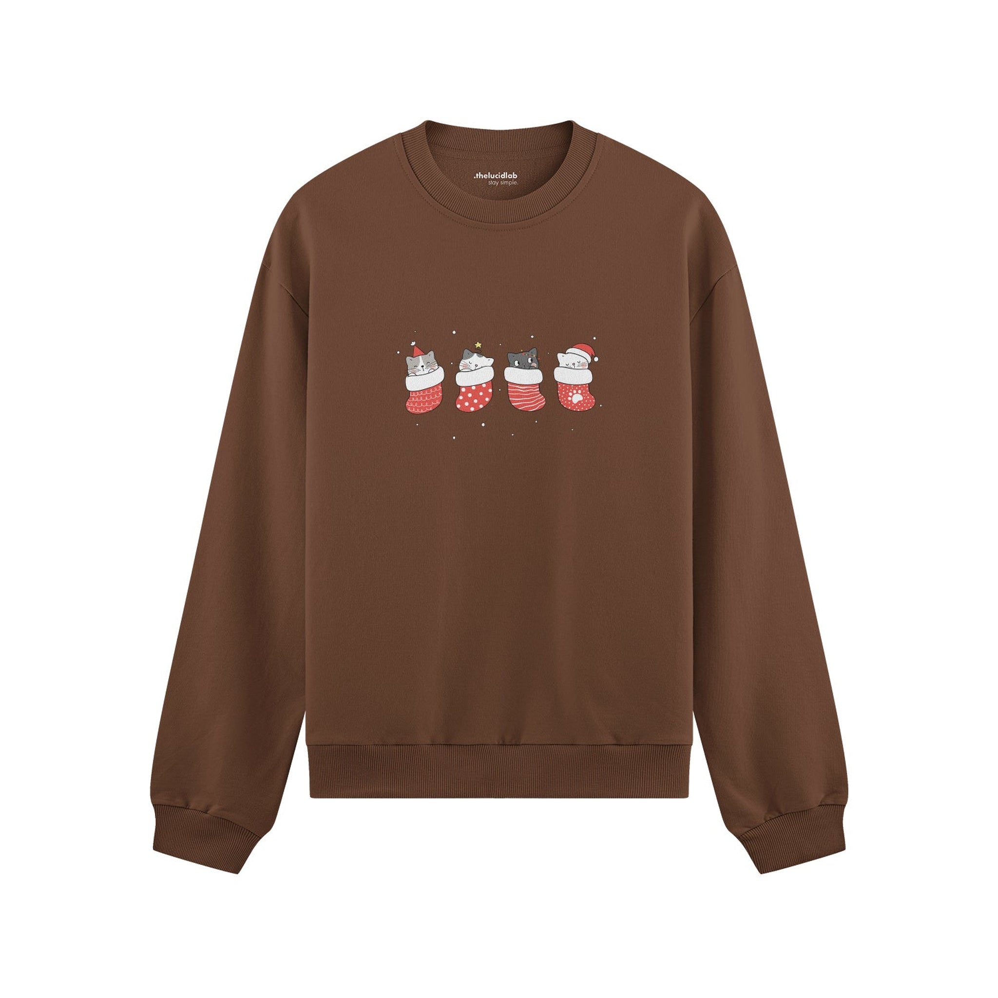 Christmas Stocking Cats Oversize Sweatshirt