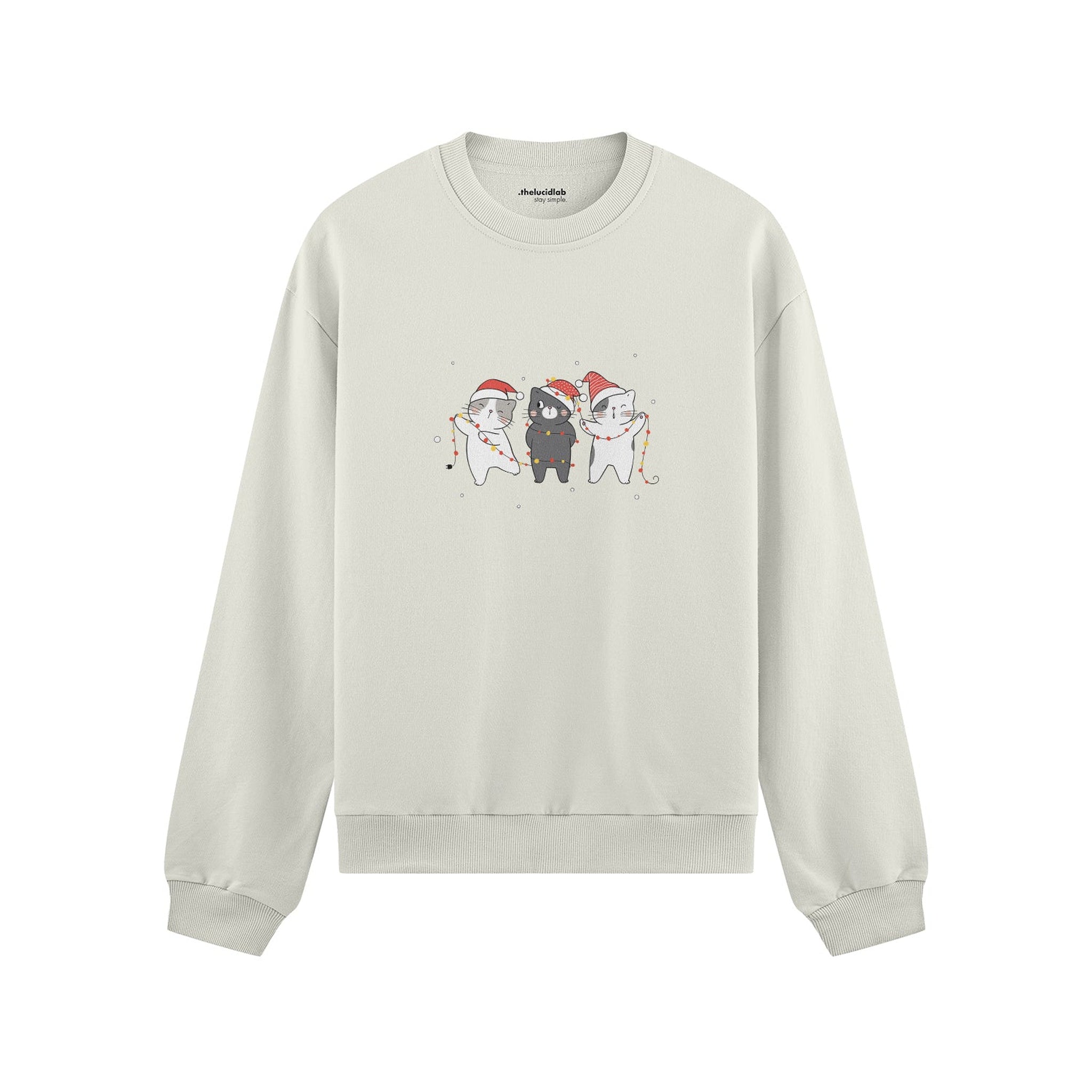 Tangled Christmas Cats Oversize Sweatshirt