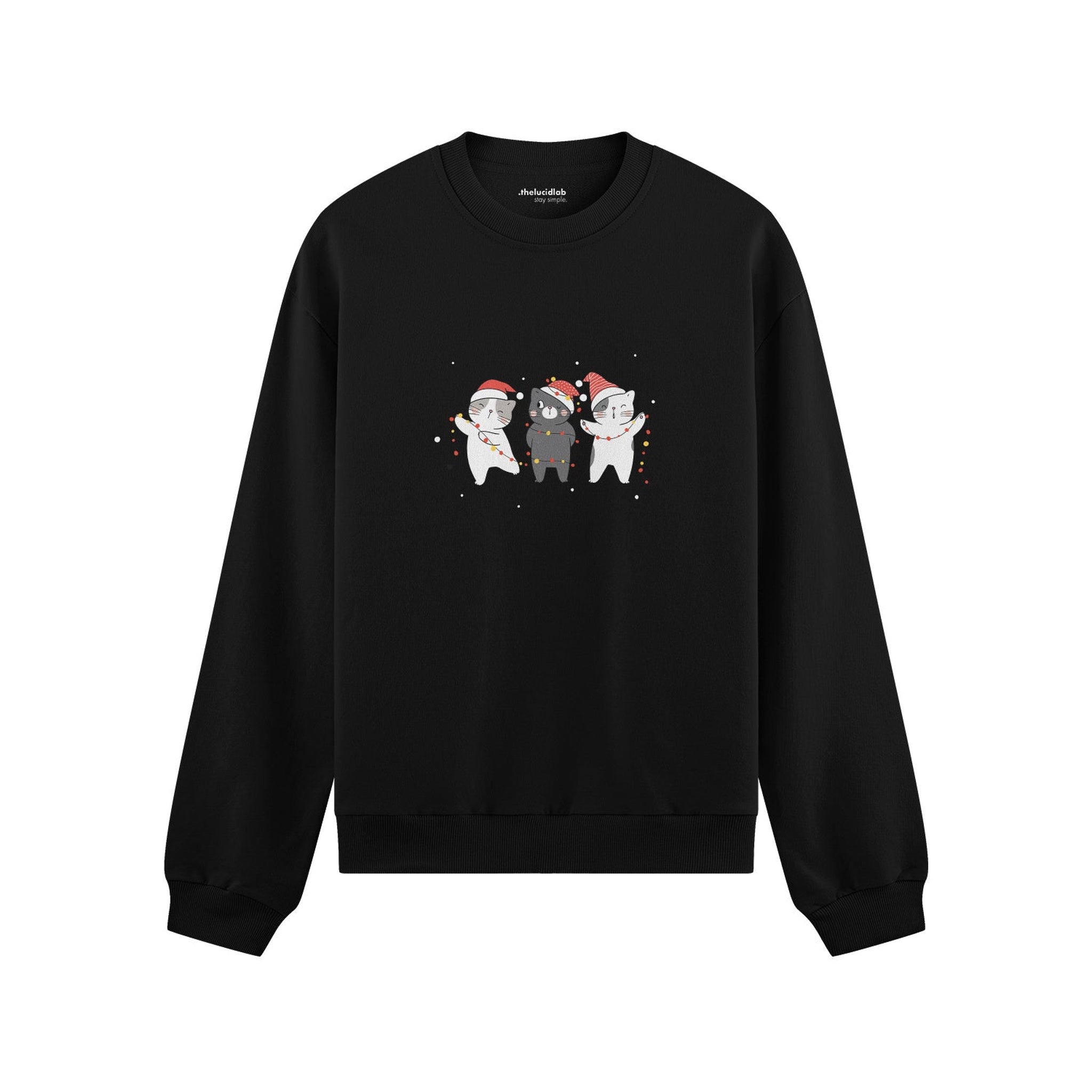Tangled Christmas Cats Oversize Sweatshirt