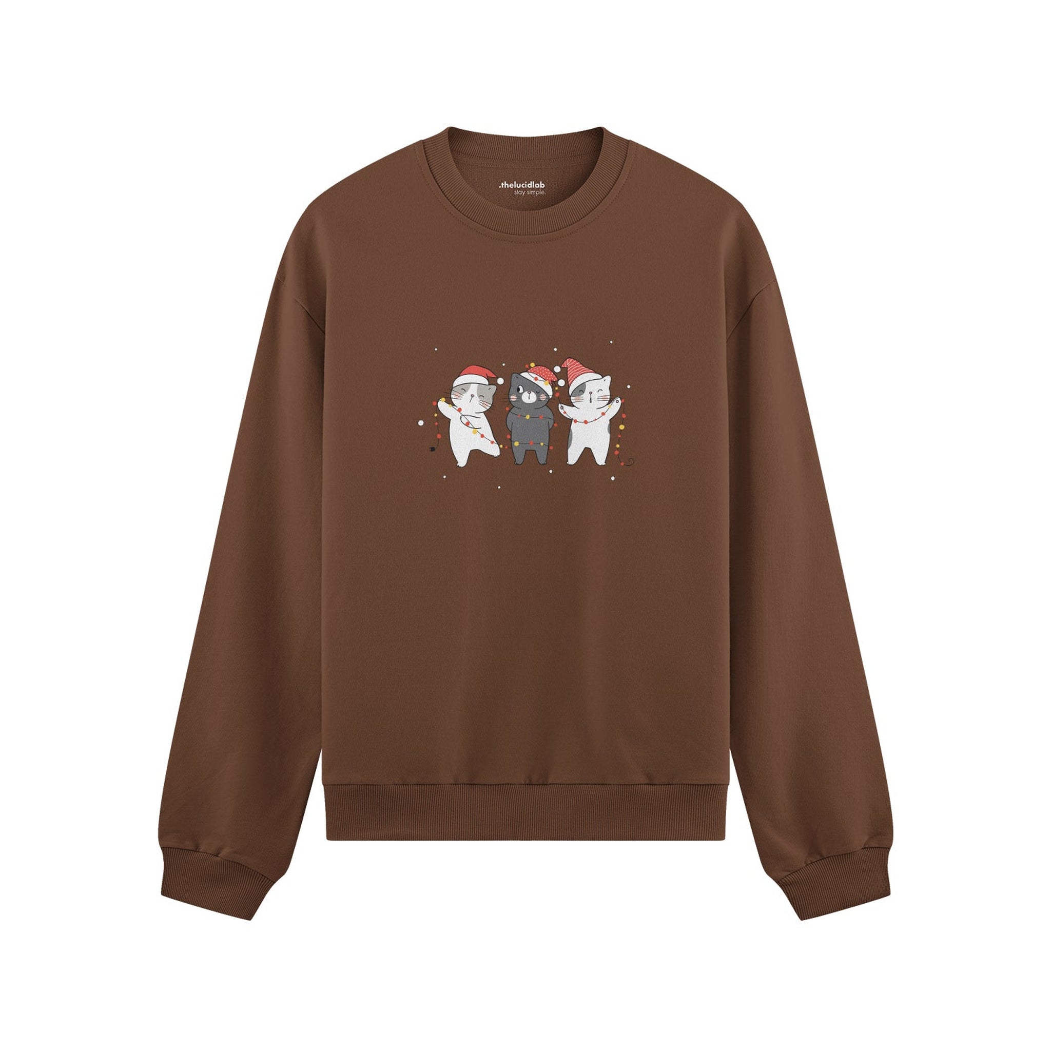 Tangled Christmas Cats Oversize Sweatshirt