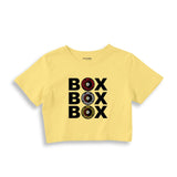 Box Box Box Crop Tişört