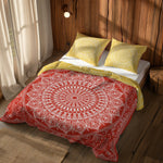Red / Yellow Bohemian Mandala Çift Taraflı Nevresim Takımı