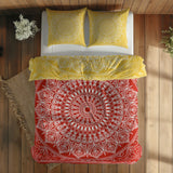 Red / Yellow Bohemian Mandala Çift Taraflı Nevresim Takımı