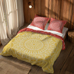 Red / Yellow Bohemian Mandala Çift Taraflı Nevresim Takımı