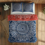 Red / Blue Bohemian Mandala Çift Taraflı Nevresim Takımı