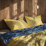 Yellow / Blue Bohemian Mandala Çift Taraflı Nevresim Takımı