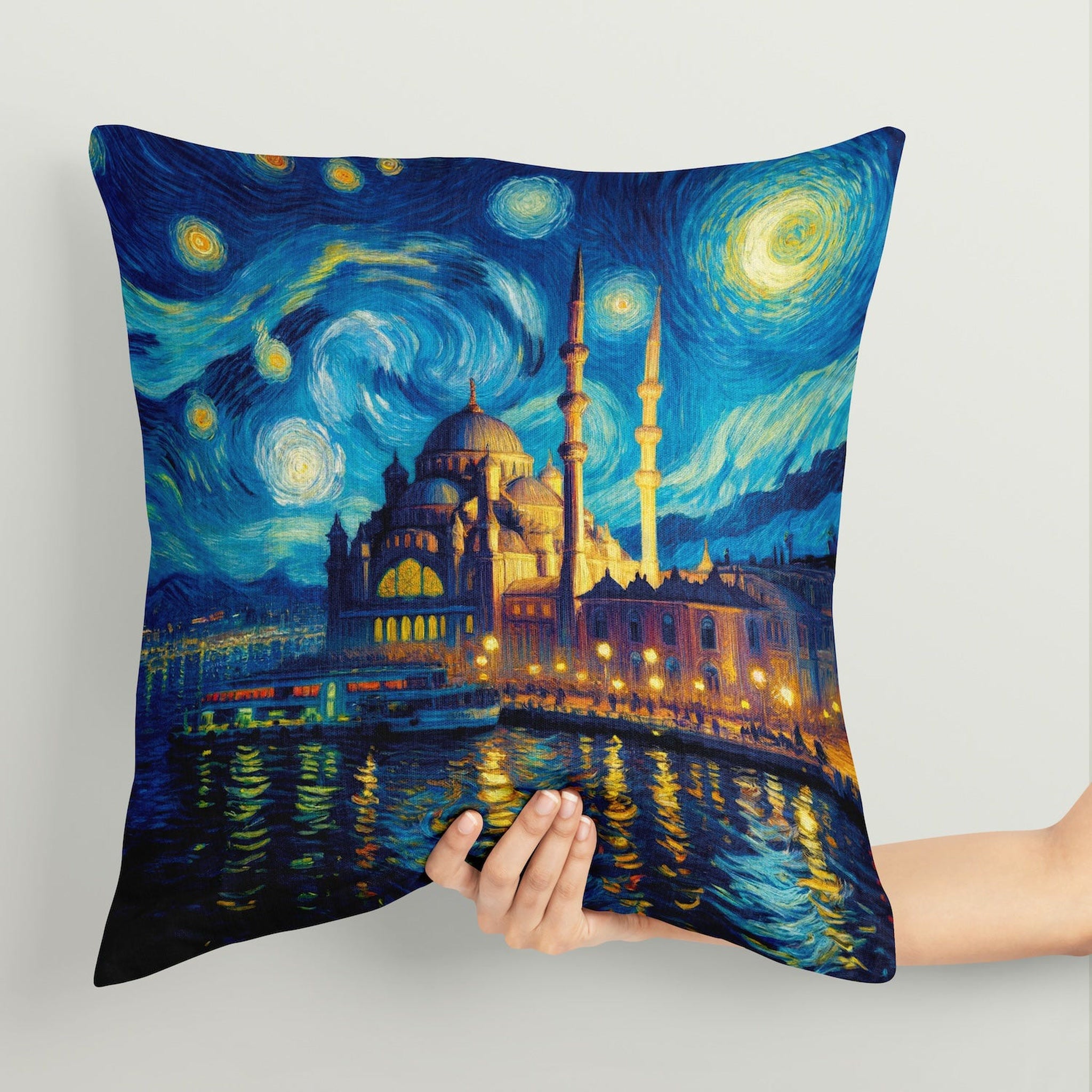 Van Gogh & Ortaköy Çift Taraflı Kırlent Kılıfı 2 Adet