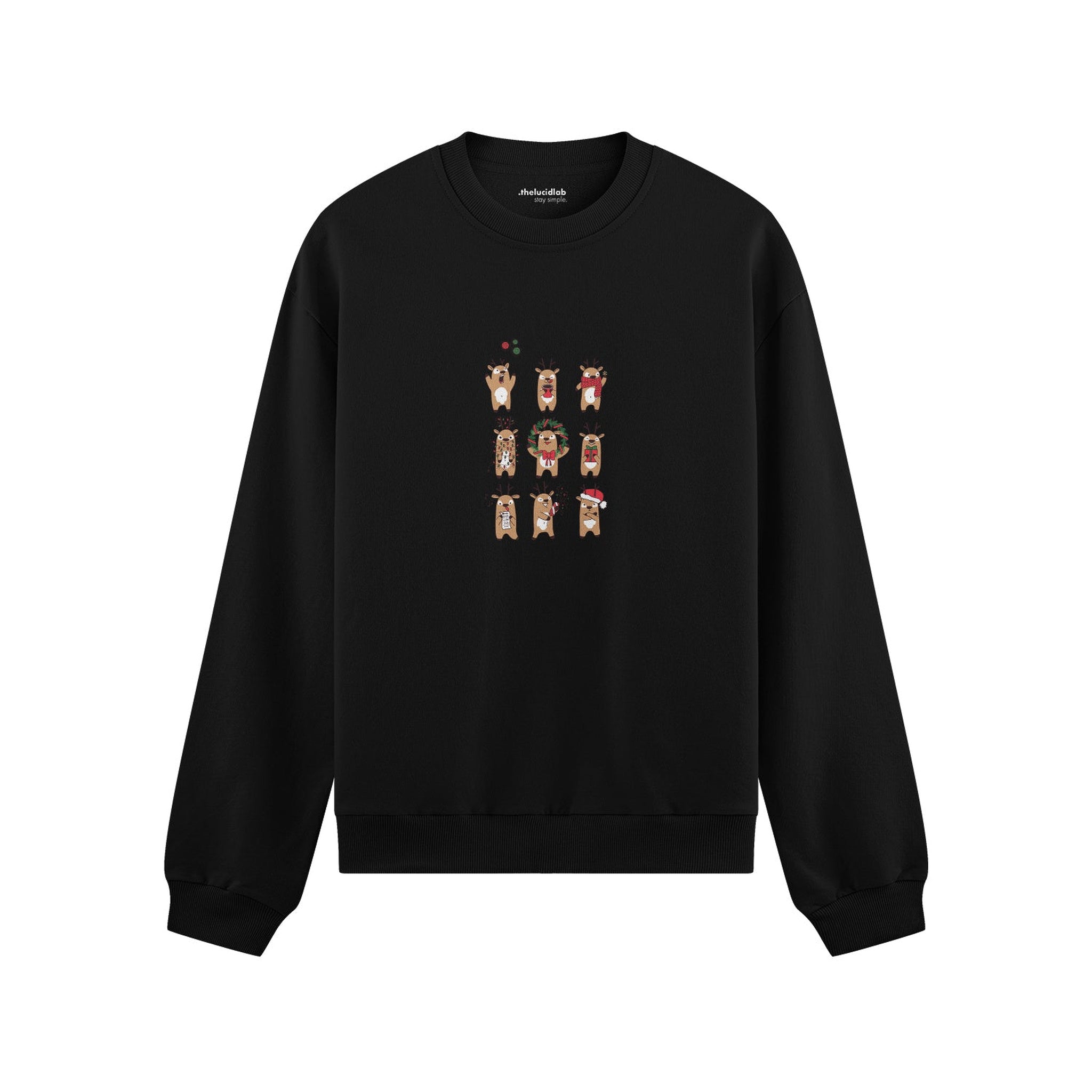 Christmas Reindeer Crew Oversize Sweatshirt