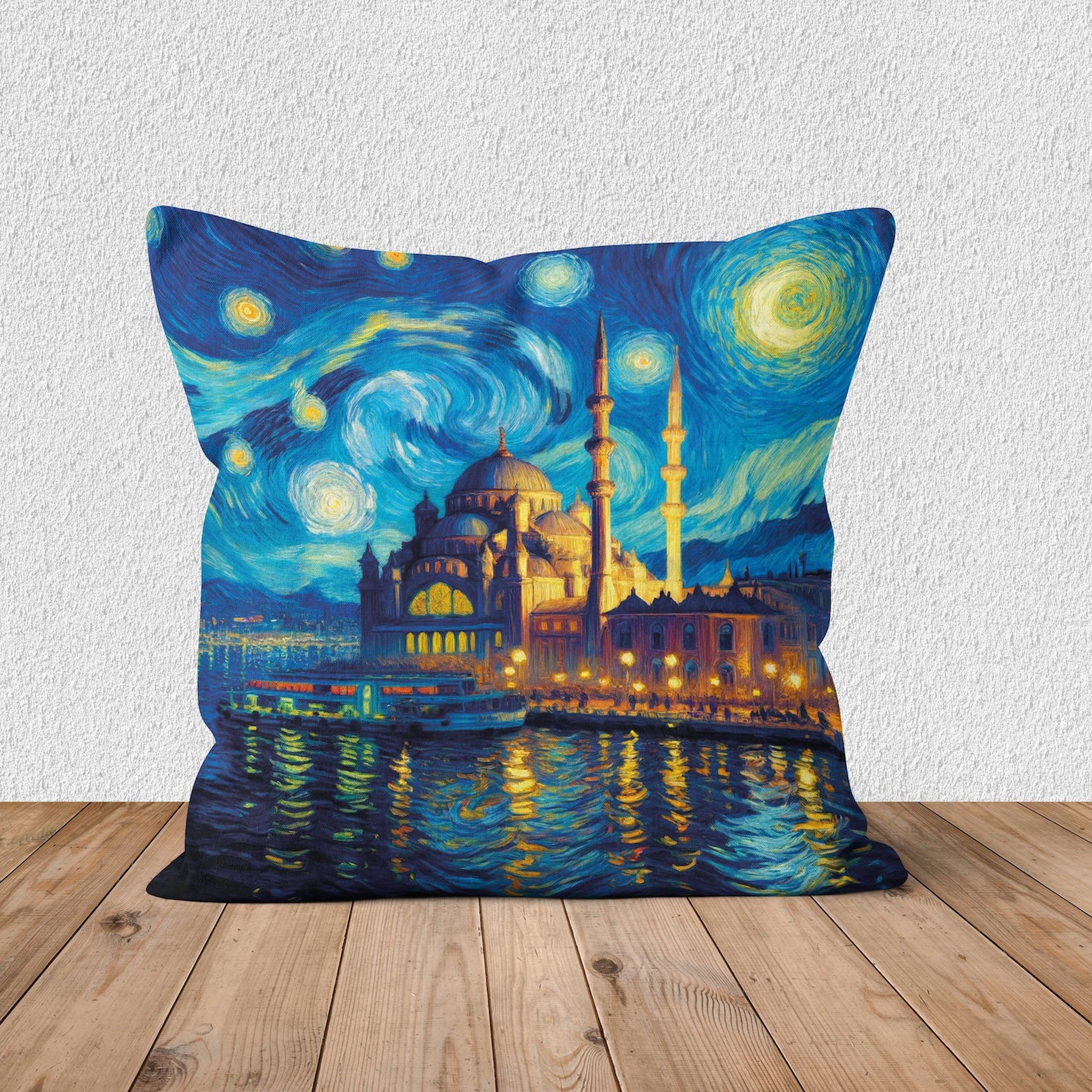 Van Gogh & Ortaköy Çift Taraflı Kırlent Kılıfı 2 Adet
