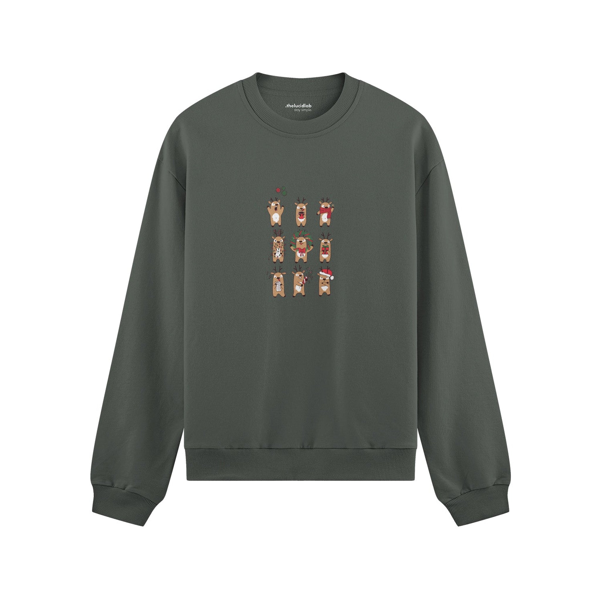 Christmas Reindeer Crew Oversize Sweatshirt