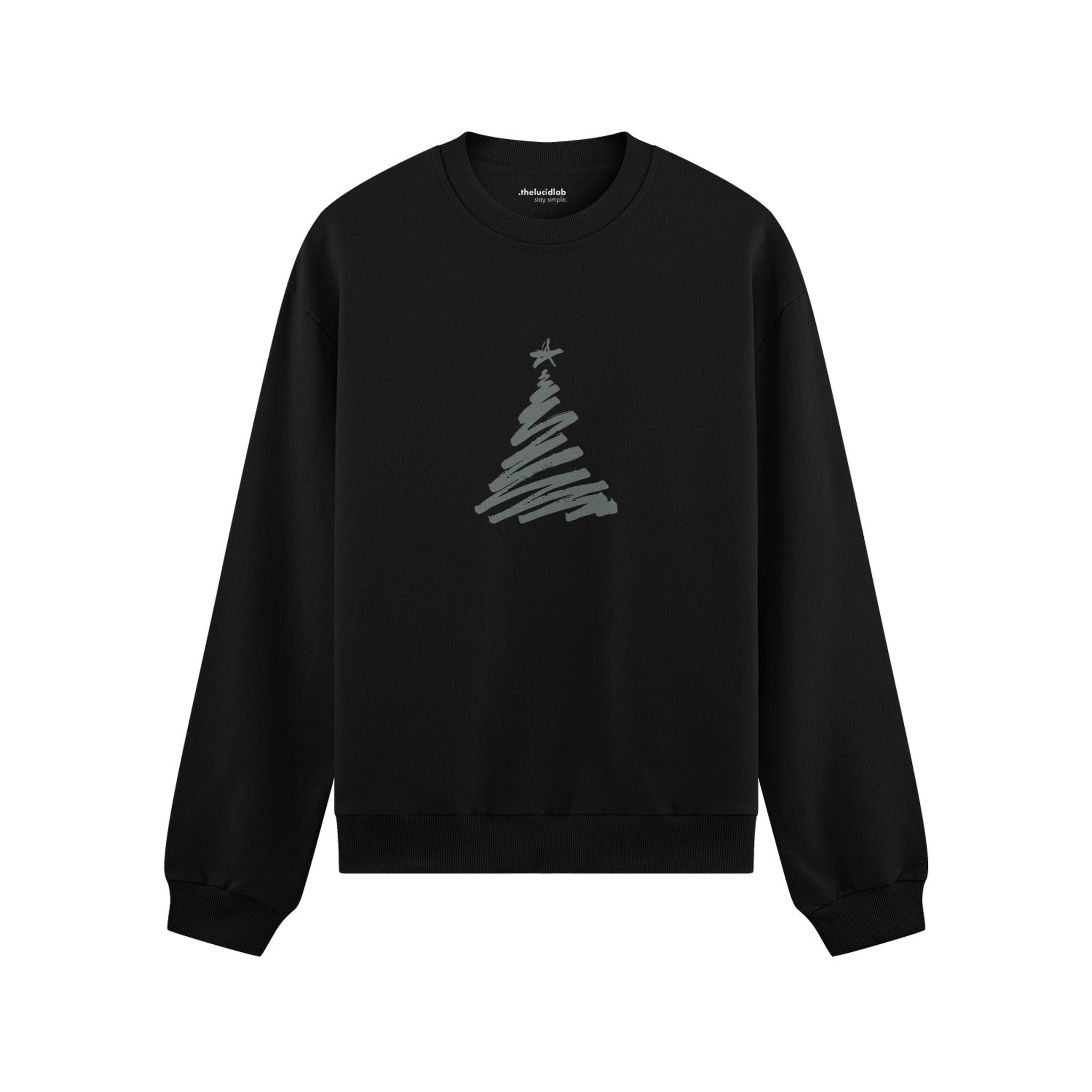 Minimal Christmas Tree Oversize Sweatshirt