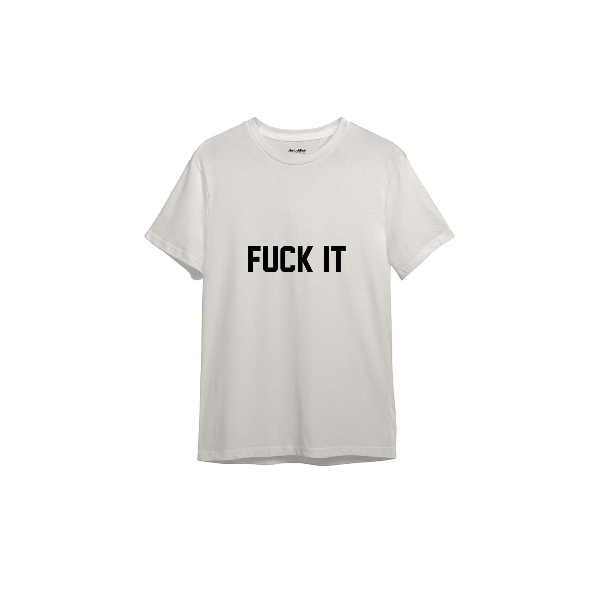 FUCK IT Tişört — Ekru