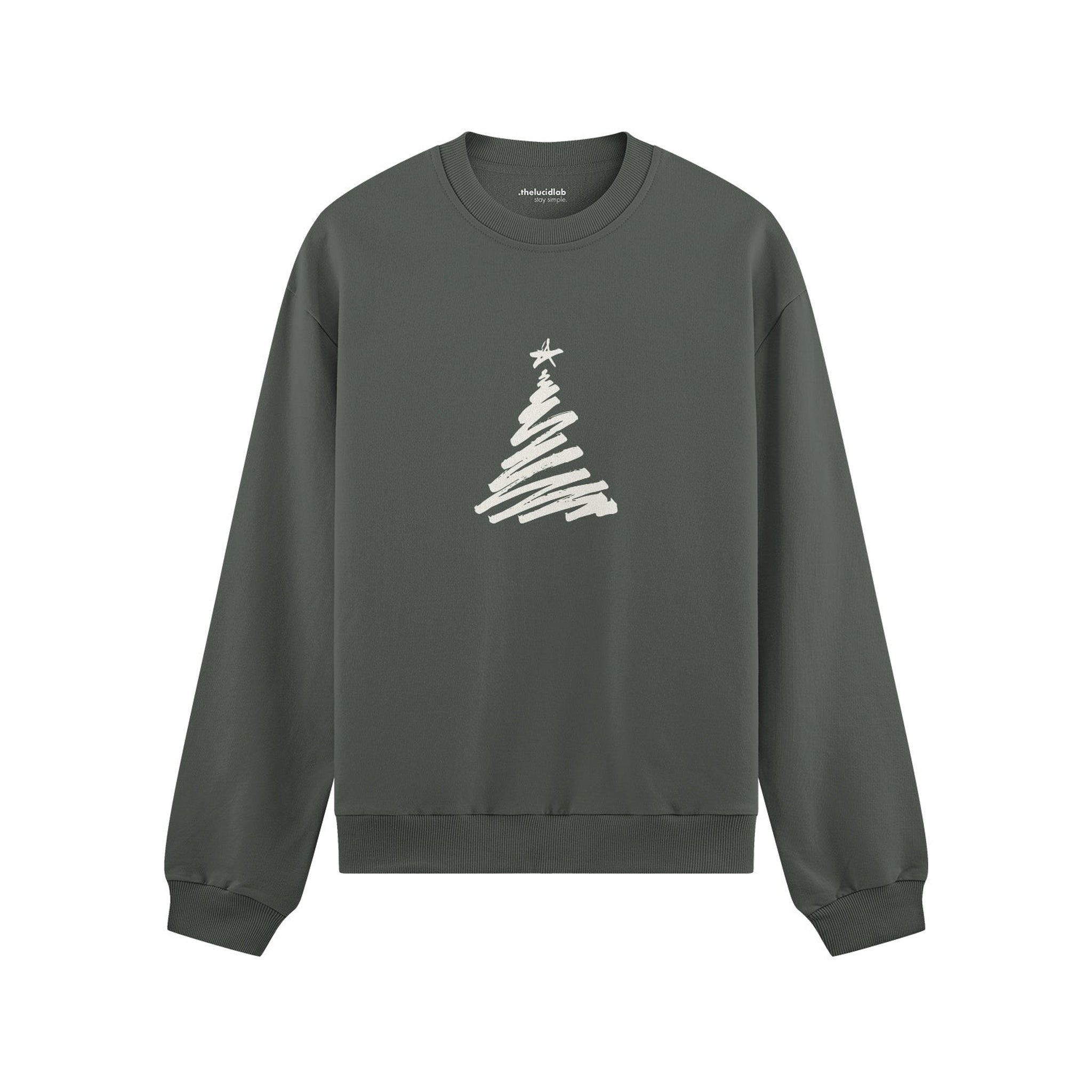Minimal Christmas Tree Oversize Sweatshirt