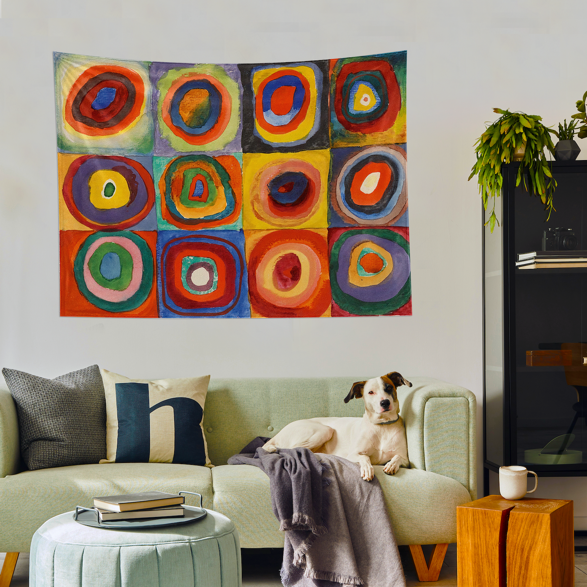 Color Study, Squares With Concentric Circles Duvar Örtüsü