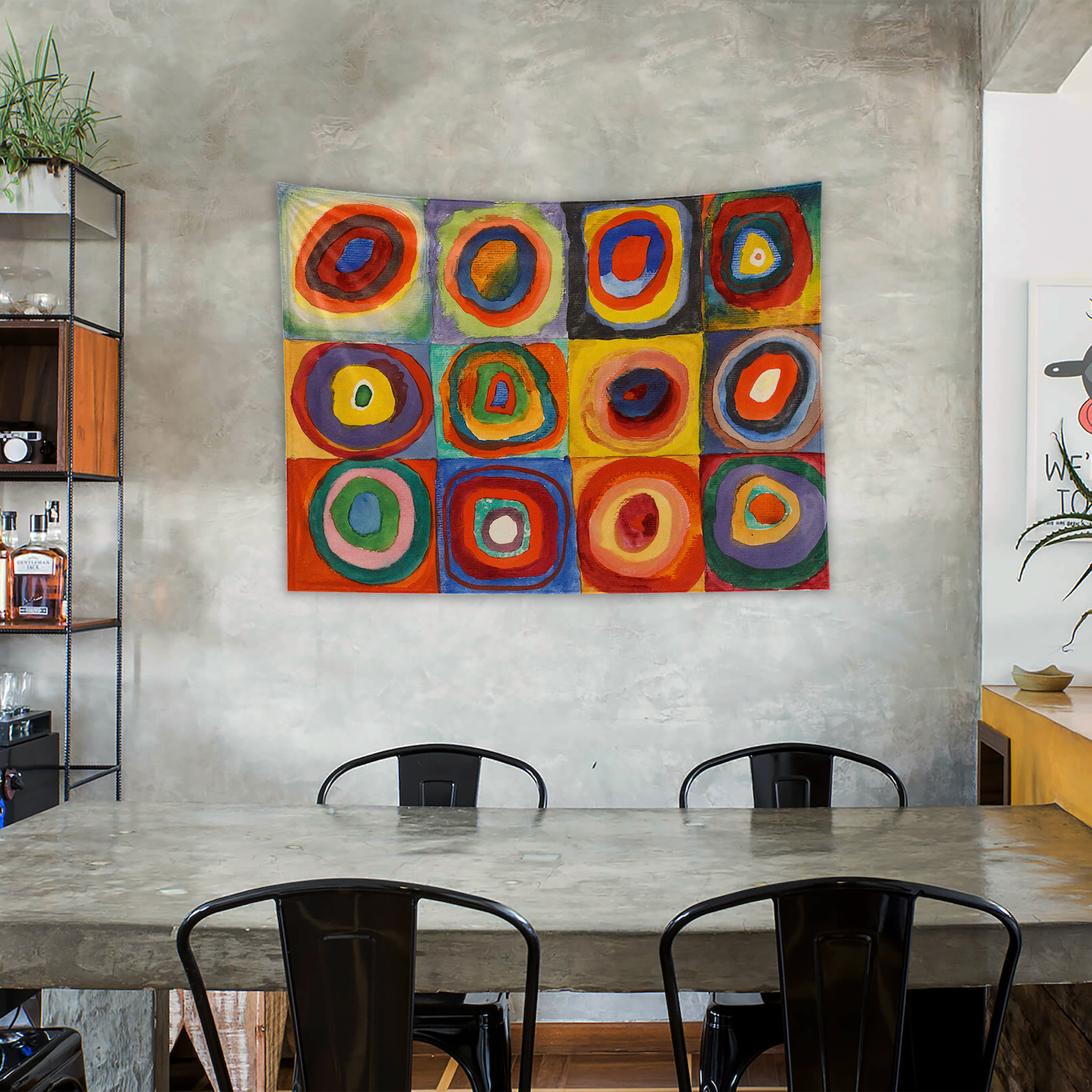 Color Study, Squares With Concentric Circles Duvar Örtüsü