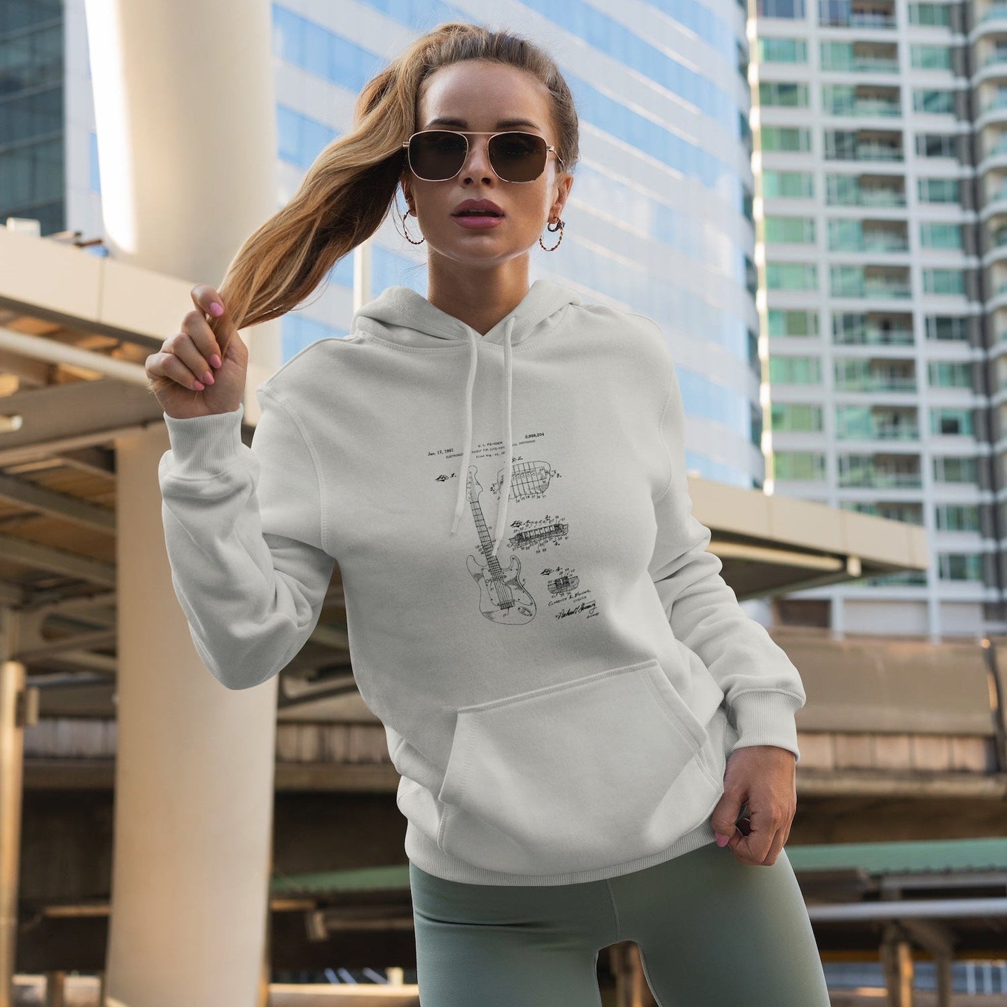Fender Stratocaster Gitar Oversize Hoodie