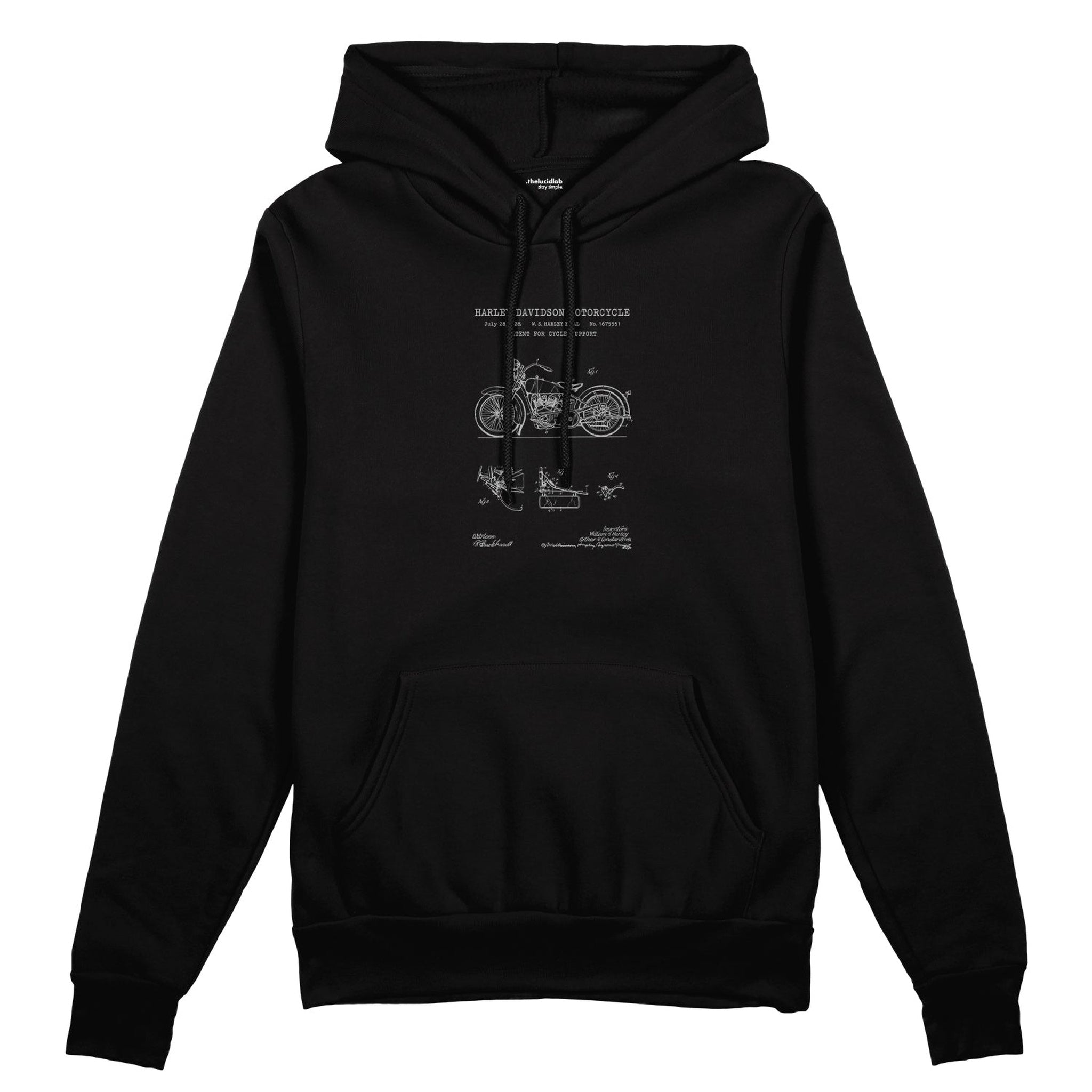 Harley Davidson Model 28B Motosiklet Oversize Hoodie