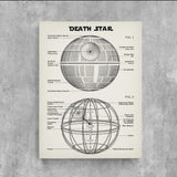 Death Star Ivory Kanvas Tablo