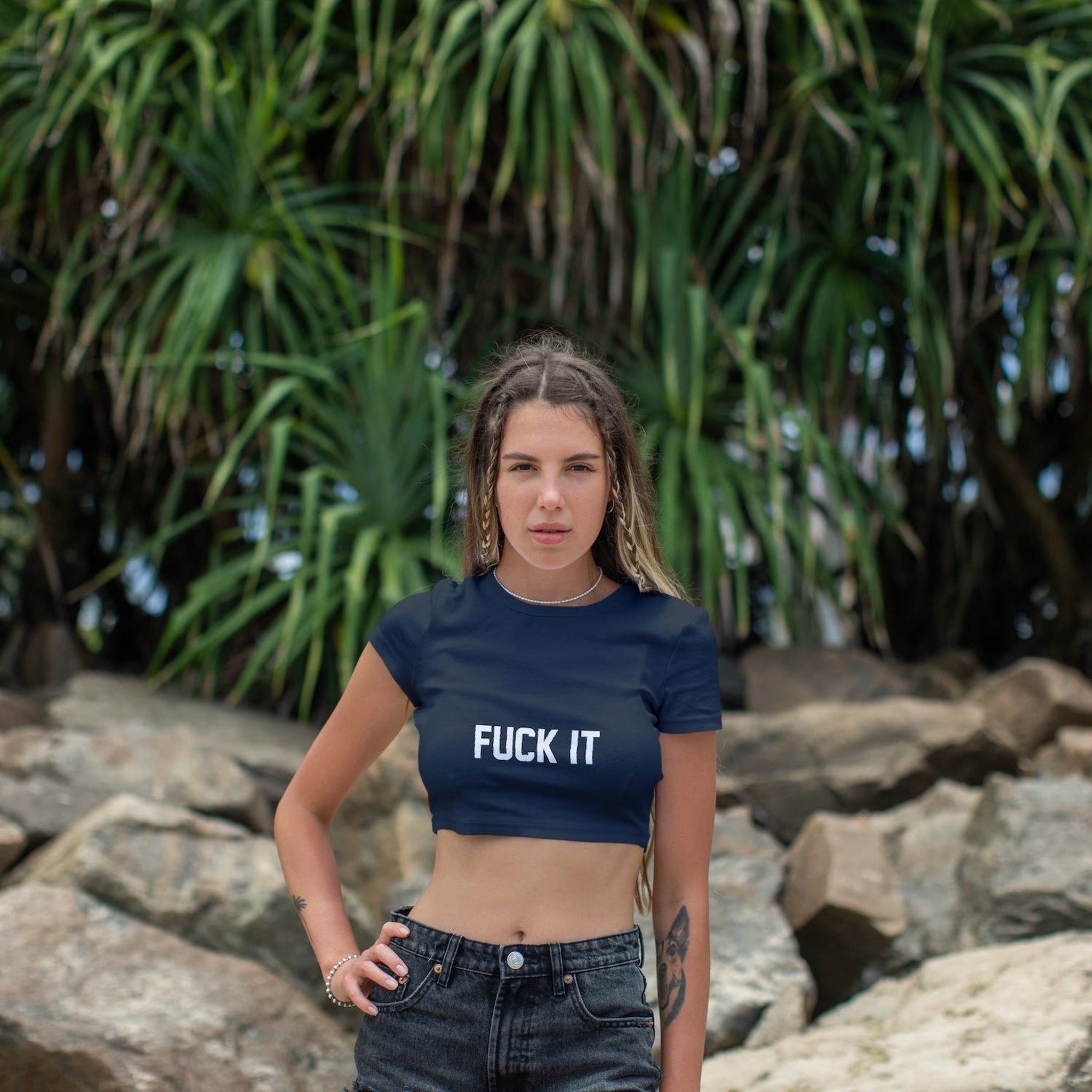FUCK IT Crop Tişört