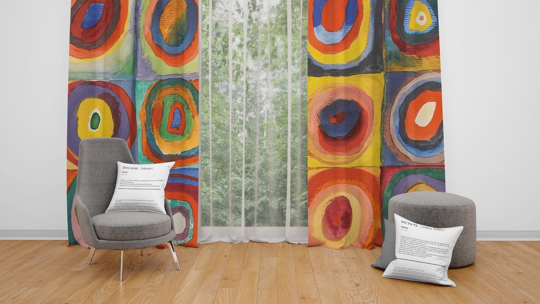 Color Study, Squares with Concentric Circles Fon Perde