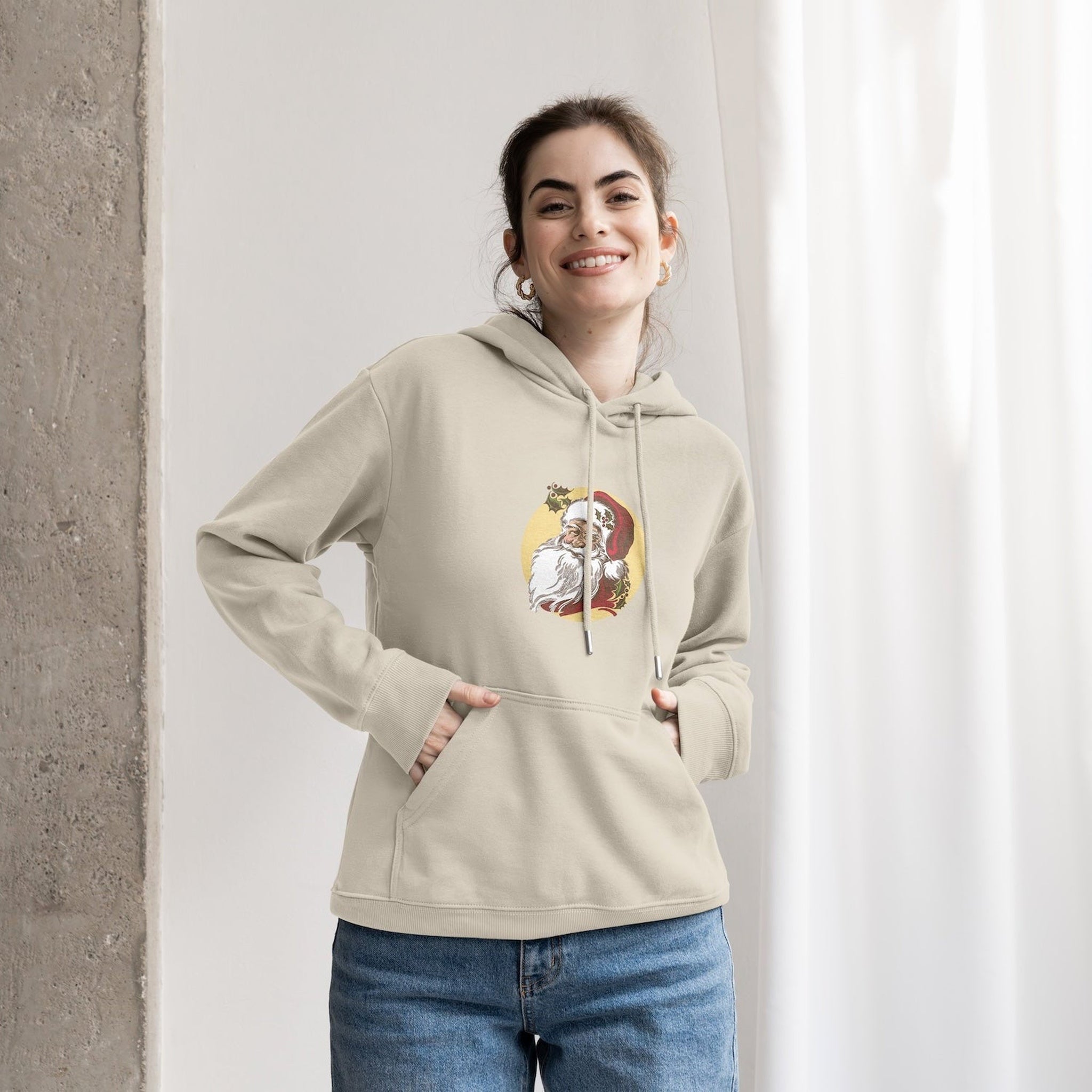 Vintage Santa Portrait Hoodie