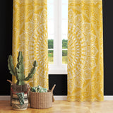Yellow Bohemian Mandala Fon Perde