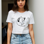 Wine Lover Cat Crop Tişört