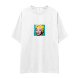 Andy Warhol / Marilyn Monroe Blue Oversize Tişört