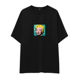 Andy Warhol / Marilyn Monroe Blue Oversize Tişört