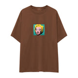 Andy Warhol / Marilyn Monroe Blue Oversize Tişört