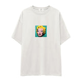 Andy Warhol / Marilyn Monroe Blue Oversize Tişört