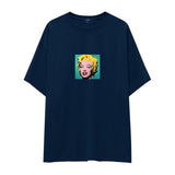 Andy Warhol / Marilyn Monroe Blue Oversize Tişört