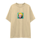 Andy Warhol / Marilyn Monroe Blue Oversize Tişört