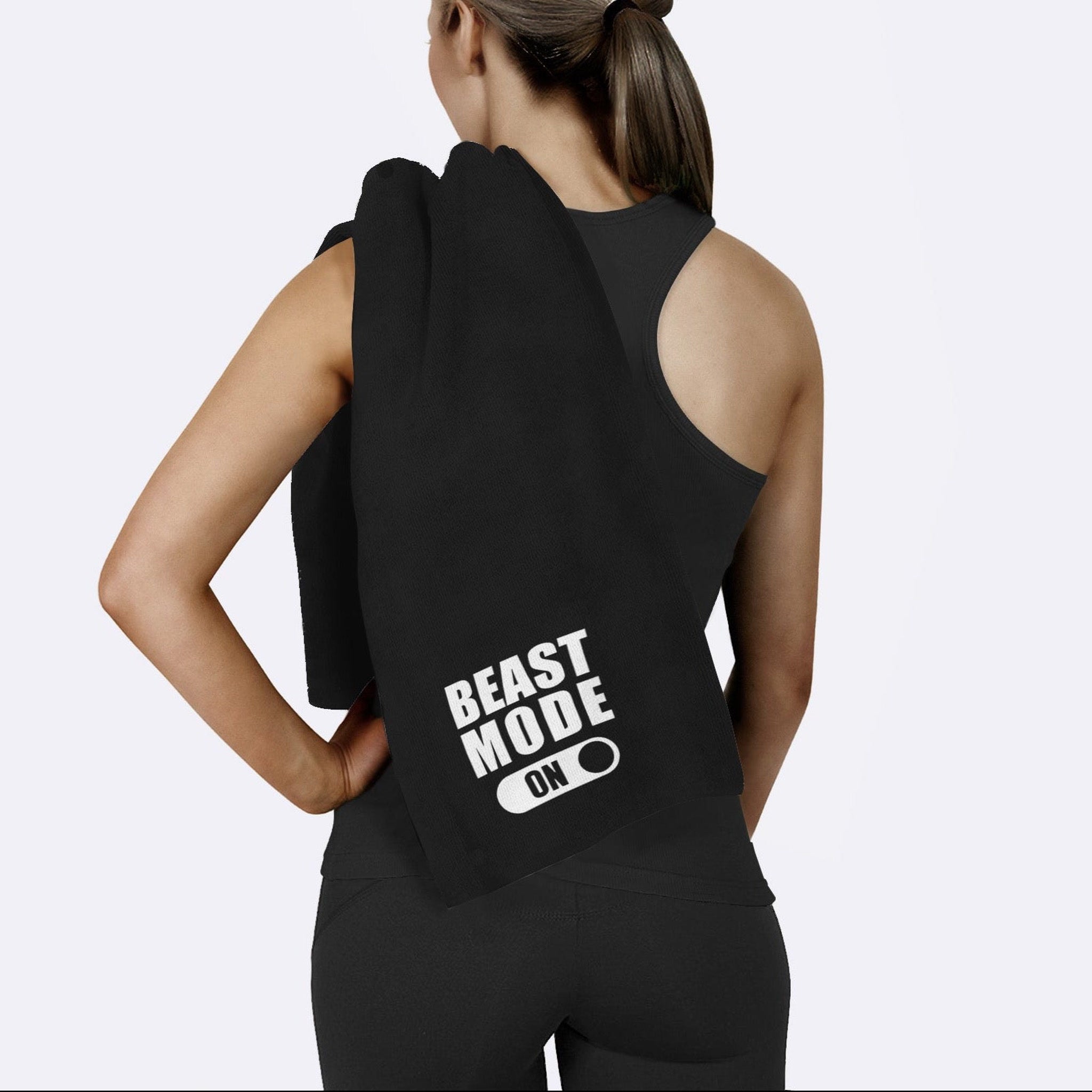 Beast Mode On / Siyah Spor Havlusu