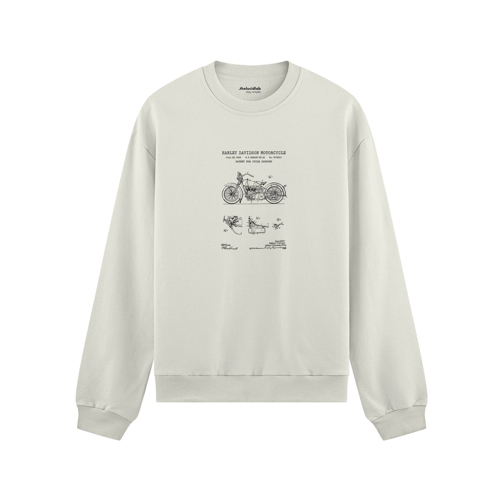 Harley Davidson Model 28B Motosiklet Oversize Sweatshirt