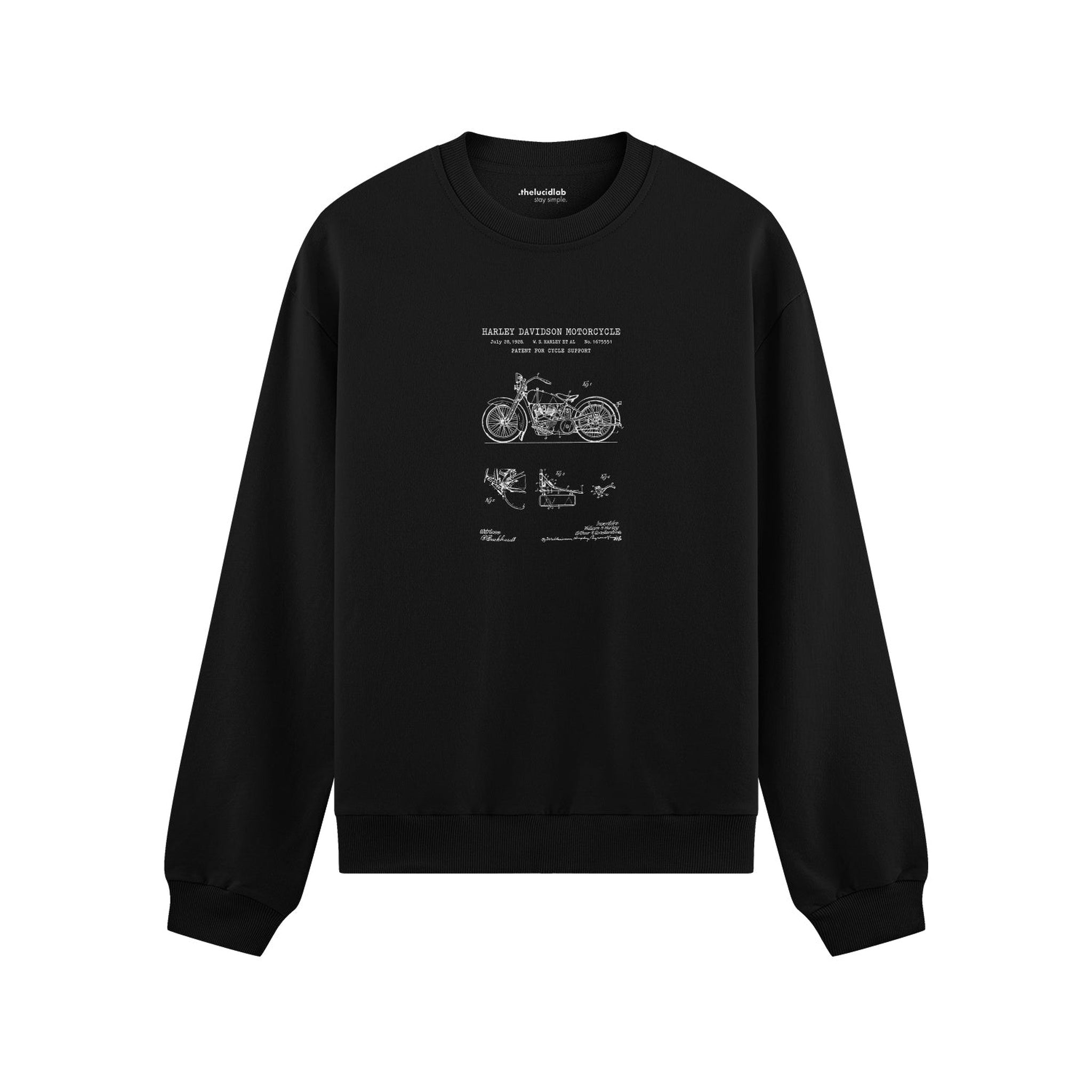 Harley Davidson Model 28B Motosiklet Oversize Sweatshirt