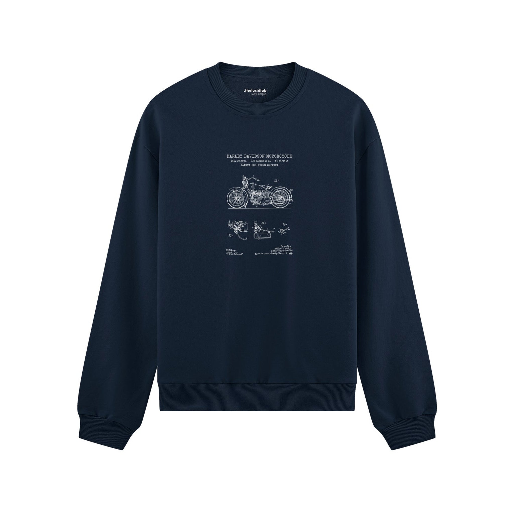 Harley Davidson Model 28B Motosiklet Oversize Sweatshirt