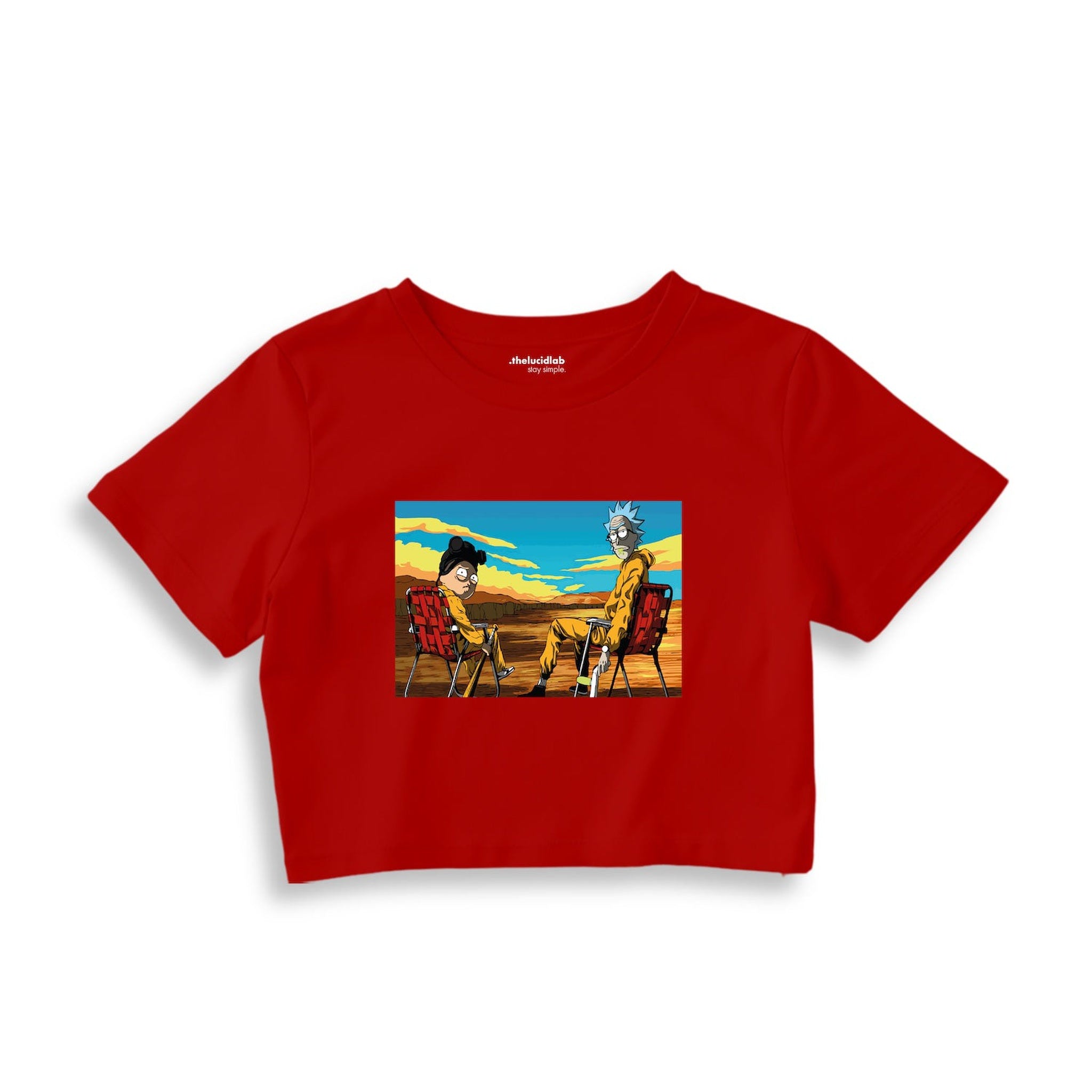 Breaking Bad / Rick and Morty Crop Tişört