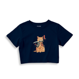Catana Crop Tişört — Lacivert