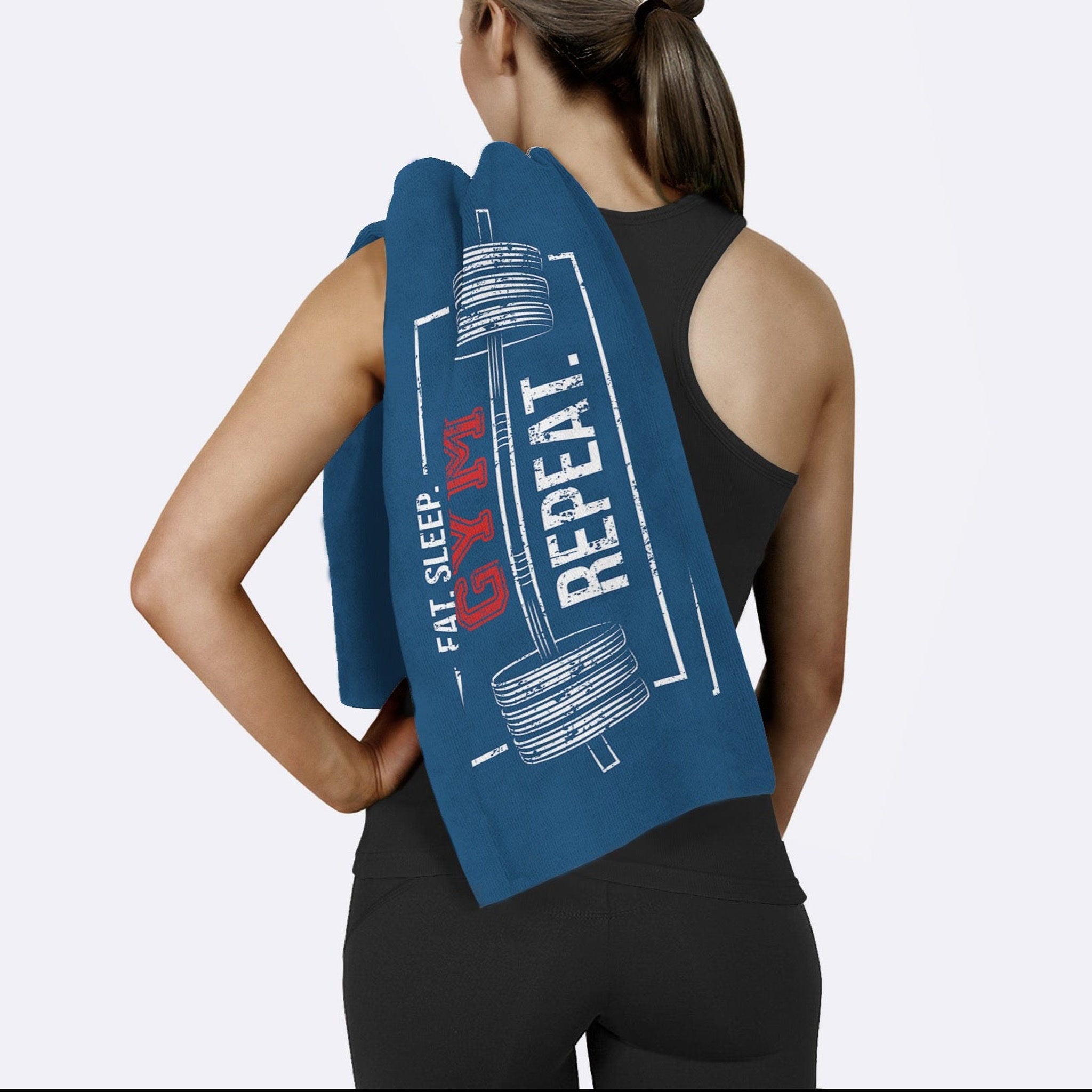 Eat Sleep Gym Repeat / Mavi Spor Havlusu